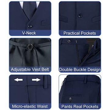 Lynerun Men's Slim Fit 2-Piece Suit for Formal Events