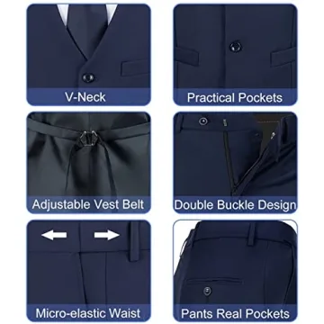 Lynerun Men's Slim Fit 2-Piece Suit for Formal Events