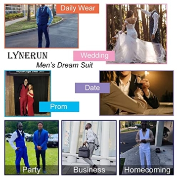 Lynerun Men's Slim Fit 2-Piece Suit for Formal Events