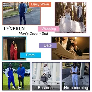 Lynerun Men's Slim Fit 2-Piece Suit for Formal Events