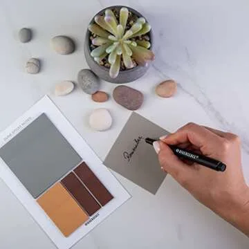 DiverseBee Transparent Sticky Notes (Includes Quick Dry Pen), Cute Clear Sticky Tabs, Translucent Page Flags Book Markers Stickers, Planner Accessories Bible Journaling Study Office Supplies (Dune)