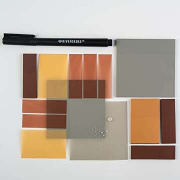 DiverseBee Transparent Sticky Notes (Includes Quick Dry Pen), Cute Clear Sticky Tabs, Translucent Page Flags Book Markers Stickers, Planner Accessories Bible Journaling Study Office Supplies (Dune)