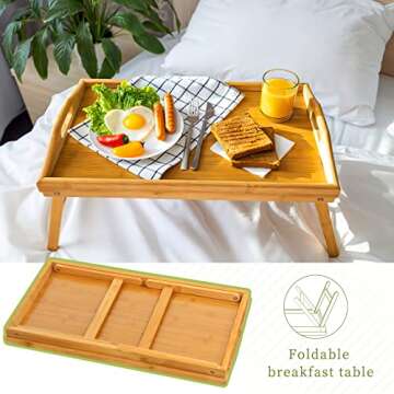 Eco-Friendly Bamboo Bed Tray Table for Every Occasion