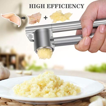 Heavy-duty Stainless Steel Garlic Press & Peeler Set