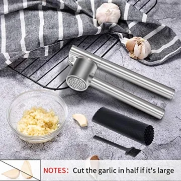 Heavy-duty Stainless Steel Garlic Press & Peeler Set