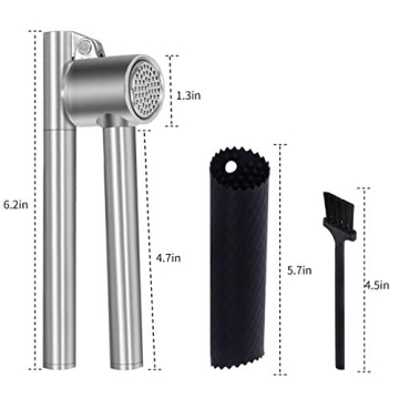 Heavy-duty Stainless Steel Garlic Press & Peeler Set