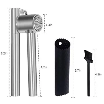 Heavy-duty Stainless Steel Garlic Press & Peeler Set