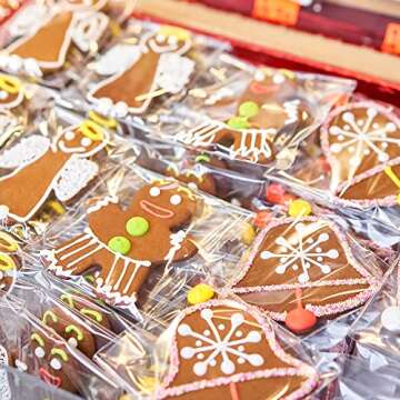 SUREHOME Cookie Bags Self Sealing Cellophane Bags with Seal, 5x6 Inch Clear Individual Treat Bags for Cookie Packaging Gift Giving 100 Pcs Plastic Self Adhesive Wrappers Resealable Favors Candy Bag