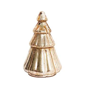 Mary Square Gold Christmas Tree Candle for Holiday Decor
