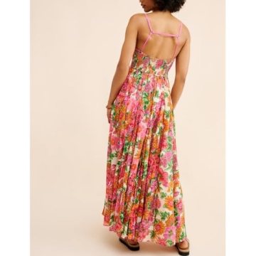 Stylish HOXIJIA Floral Print Maxi Dress for Summer