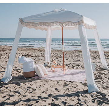 Elegant AMMSUN Beach Cabana with Fringe for Shade