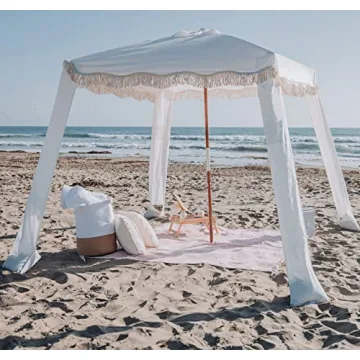 Elegant AMMSUN Beach Cabana with Fringe for Shade