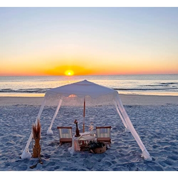 Elegant AMMSUN Beach Cabana with Fringe for Shade