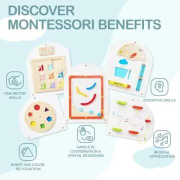 Monläurd® Cloud Montessori Busy Board, Sensory Board, Interactive Toys, Wooden Toys, Learning Toys, Wall Toys, Boys and Girls 6M+