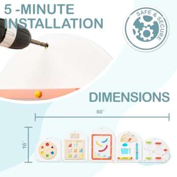 Monläurd® Cloud Montessori Busy Board, Sensory Board, Interactive Toys, Wooden Toys, Learning Toys, Wall Toys, Boys and Girls 6M+