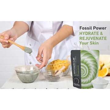FOSSIL POWER Calcium Bentonite Clay Powder 2 Lb – Natural Heavy Metal Detox & Deep Pore Cleansing | Indian Healing | DIY Hair & Facial Mask Treatment for Sensitive Skin | Deo, Bath & Foot Soak