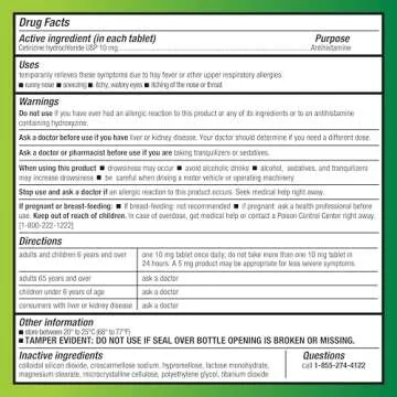 Amazon Basic Care All Day Allergy, Cetirizine Hydrochloride Tablets, 10 mg, Antihistamine, 90 Count (Packaging may vary)