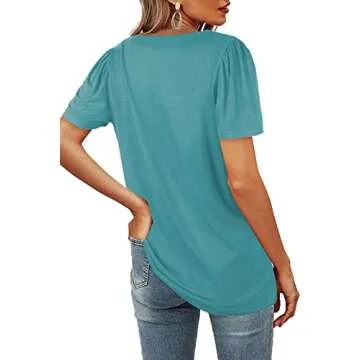 WIHOLL Women's Square Neck Summer T-Shirt
