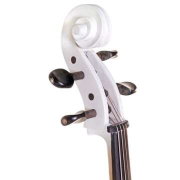 Cecilio 4/4 CECO-1WH Pearl White Electric Cello with Ebony Fittings in Style 1 (Full Size)