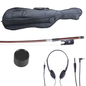 Cecilio 4/4 CECO-1WH Pearl White Electric Cello with Ebony Fittings in Style 1 (Full Size)