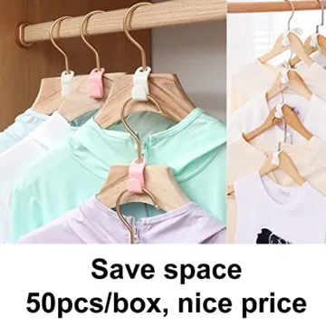 50PCS Hanger Hooks for Space Saving Closet Organization