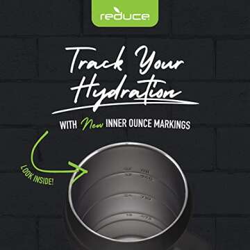 REDUCE 40 oz Stainless Steel Tumbler with Handle - Dual-Wall Vacuum Insulated Travel Mug, Sweat-Proof Lid & Reusable Straw - Keeps Drinks Cold for 24 Hrs, Fits Cupholders, Dishwasher Safe - Phantom