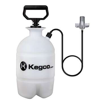 Kegco Deluxe Hand Pump Pressurized Keg Beer Cleaning Kit with 32 Ounce National Chemicals Beer Line ...