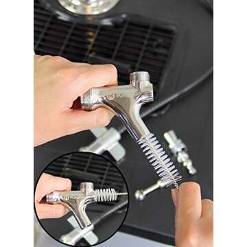 Kegco Deluxe Hand Pump Pressurized Keg Beer Cleaning Kit with 32 Ounce National Chemicals Beer Line Cleaner,Black (Packaging of cleaning solution May Vary),White