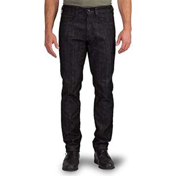 5.11 Tactical Mens Defender-Flex Slim Fit Jeans, Bar Tack Construction, Utility Pockets, Dark Wash Indigo, 34x30, Style 74465