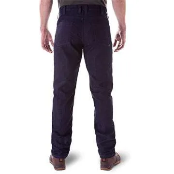 5.11 Tactical Mens Defender-Flex Slim Fit Jeans, Bar Tack Construction, Utility Pockets, Dark Wash Indigo, 34x30, Style 74465