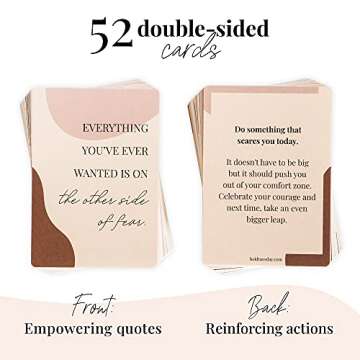 Daily Affirmation Cards for Women - 52 Inspirational & Motivational Cards with Empowering Actions for Girl Boss | Sturdy Double-Sided Deck | Positive Mindfulness Quotes for Meditation & Self Care
