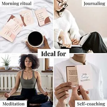 Daily Affirmation Cards for Women - 52 Inspirational & Motivational Cards with Empowering Actions for Girl Boss | Sturdy Double-Sided Deck | Positive Mindfulness Quotes for Meditation & Self Care
