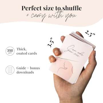 Daily Affirmation Cards for Women - 52 Inspirational & Motivational Cards with Empowering Actions for Girl Boss | Sturdy Double-Sided Deck | Positive Mindfulness Quotes for Meditation & Self Care