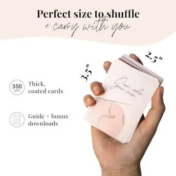 Daily Affirmation Cards for Women - 52 Inspirational & Motivational Cards with Empowering Actions for Girl Boss | Sturdy Double-Sided Deck | Positive Mindfulness Quotes for Meditation & Self Care