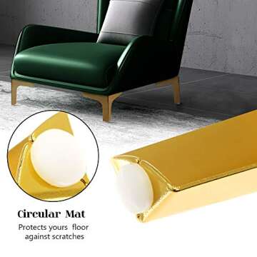 Seimneire 4pcs 7 Inch Furniture Legs, Modern Style Furniture Sofa Legs Metal Luxury Gold Triangle Feet for Table Cupboard Sofa Couch Chair