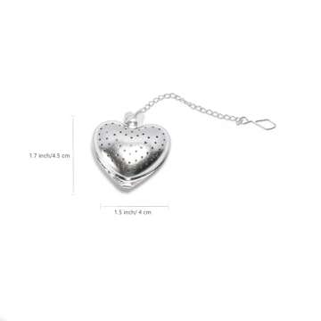2pcs Stainless Steel heart-shaped Tea Ball 1.5 Inch Tea Infuser Strainers Tea Strainer Filters Tea I...