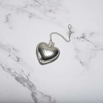 2pcs Stainless Steel heart-shaped Tea Ball 1.5 Inch Tea Infuser Strainers Tea Strainer Filters Tea Interval Diffuser for Tea