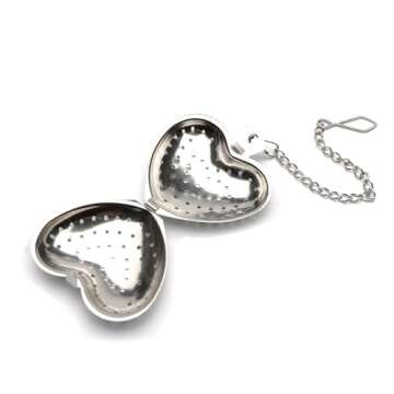 2pcs Stainless Steel heart-shaped Tea Ball 1.5 Inch Tea Infuser Strainers Tea Strainer Filters Tea Interval Diffuser for Tea