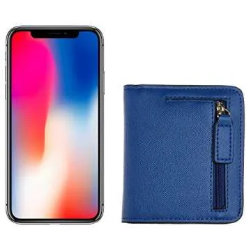 Compact RFID Blocking Leather Wallet for Women