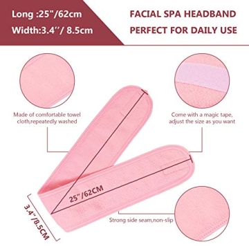 Whaline Adjustable Spa Facial Headband Set in 3 Colors