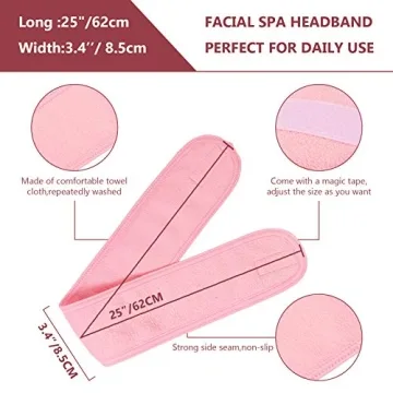 Whaline Adjustable Spa Facial Headband Set in 3 Colors