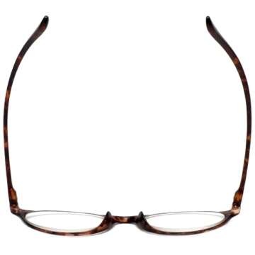 Calabria 719 Flexie 2 Pack Flexible Reading Glasses +3.50 Ebony Black/Tortoise Men Women Trendy Bendable Readers TR 90 Frame