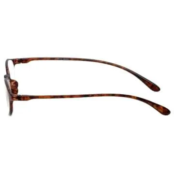 Calabria 719 Flexie 2 Pack Flexible Reading Glasses +3.50 Ebony Black/Tortoise Men Women Trendy Bendable Readers TR 90 Frame