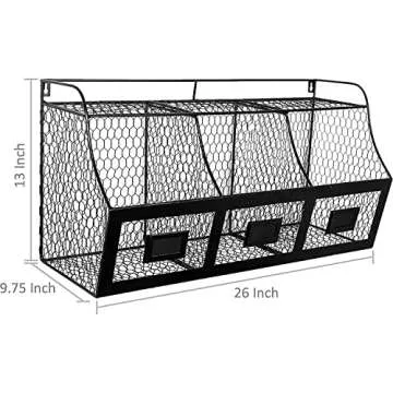 MyGift Rustic Wire Produce Basket for Kitchen Organization