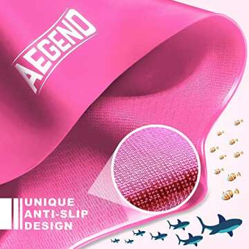 Aegend 2 Pack Swim Cap Kids (Age 2-10), Waterproof Silicone Swimming Caps for Kids Cover Ears, Comfortable Fit for Long Hair & Short Hair, 3D Ergonomic Fit for Girls and Boys, Pink&Purple