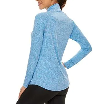 LURANEE Womens UPF 50+ Long Sleeve 1/4 Zip Pullover Athletic Hiking Running Workout Tops
