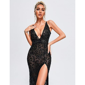 Stylish Shining Maxi Dress for Date Night and Parties