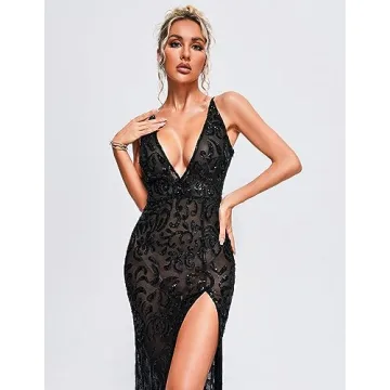 Stylish Shining Maxi Dress for Date Night and Parties