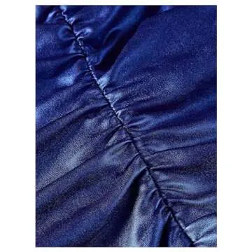 SOLY HUX Women's PU Leather Ruched Tube Top Strapless Sexy Party Clubwear Tops Going Out Streetwear Royal Blue X-Small