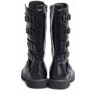 Tebapi Men's Waterproof Leather Motorcycle Boots